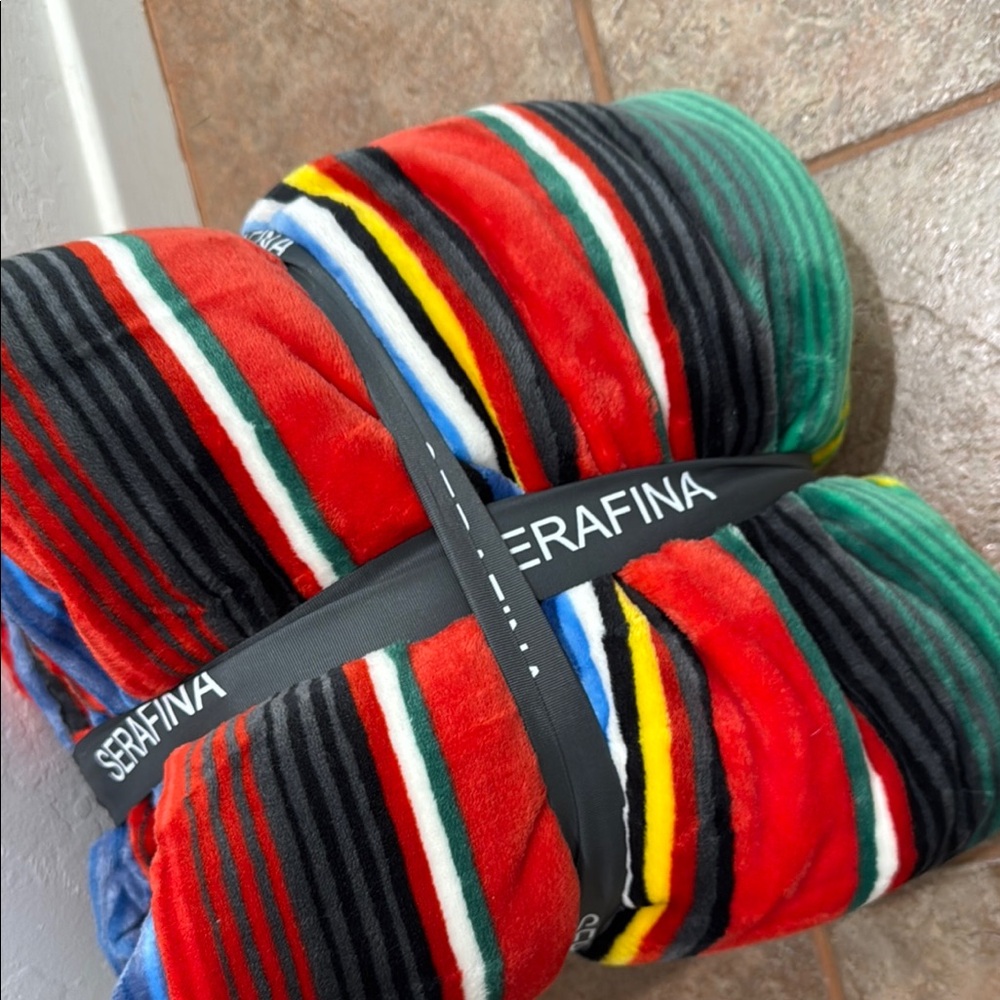 Serafina Stripe Boho King Blanket - Picture 3 of 3
